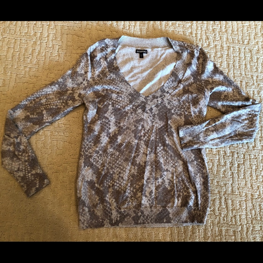 EXPRESS METALLIC SNAKEPRINT SWEATER